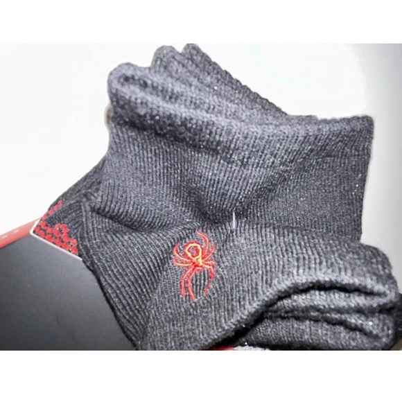 Spyder Low Cut Socks 6 Pair Men 6-12 Black Gray Red w Mixed Logo Cushion Ski NEW - Picture 7 of 12